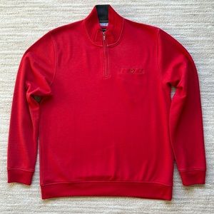 EUC Hammer Made VERNE QUARTER ZIP Sweater Casual Pullover Front Pocket Red Large